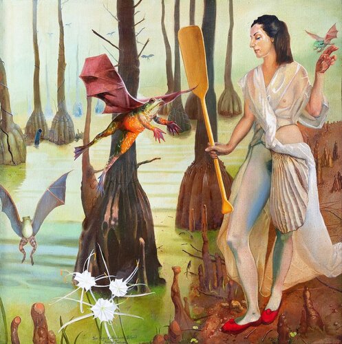 Bat Frogs of Millpond von Henryk Fantazos, Malerei kaufen auf Singulart