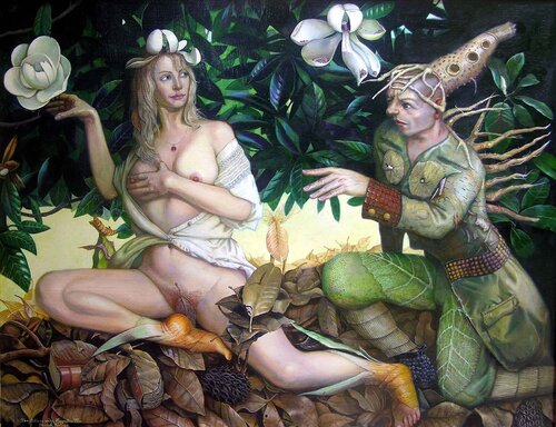 Temptations Under Magnolia Tree de Henryk Fantazos, Pintura a la venta en Singulart