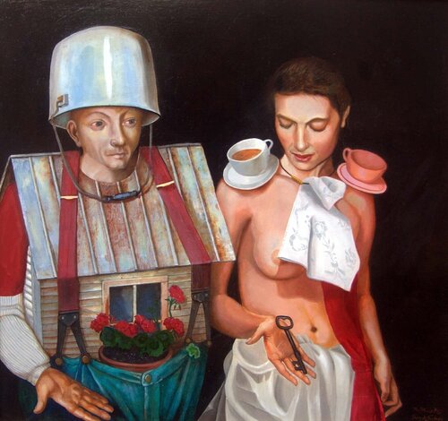 House Key  van Henryk Fantazos, Schilderij te koop op Singulart