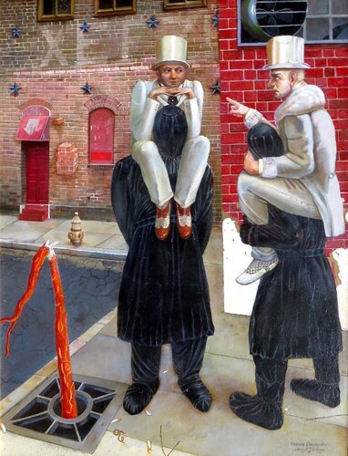 Urbane Conversation di Henryk Fantazos, Pittura in vendita su Singulart