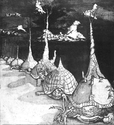 Turtles' Progress van Henryk Fantazos, Afdruk te koop op Singulart