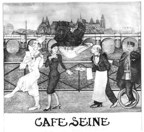 Cafe Seine di Henryk Fantazos, Stampa in vendita su Singulart