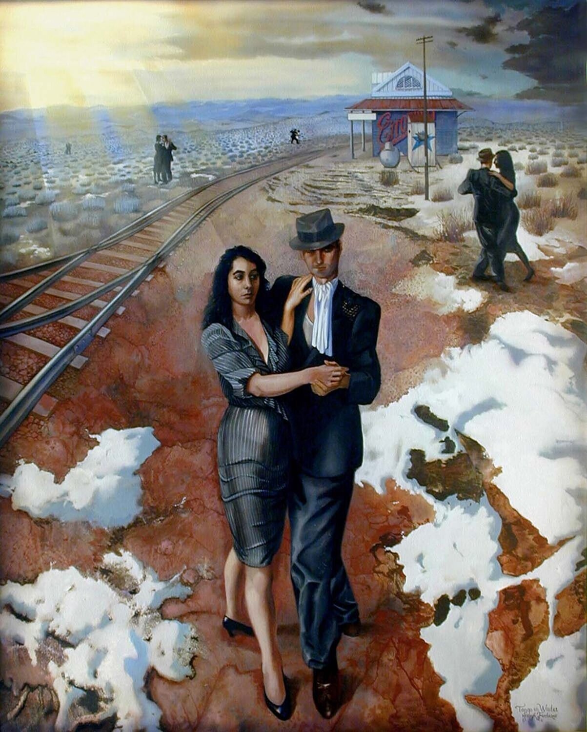 Tango in Winter Henryk Fantazos Dipinto originale in vendita