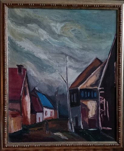 Storm Over the Village by Liliana Georgeta Barna, Painting for Sale on Singulart