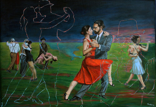 Milonga a Rio De La Plata de DANIELA CARAVITA, Pintura a la venta en Singulart