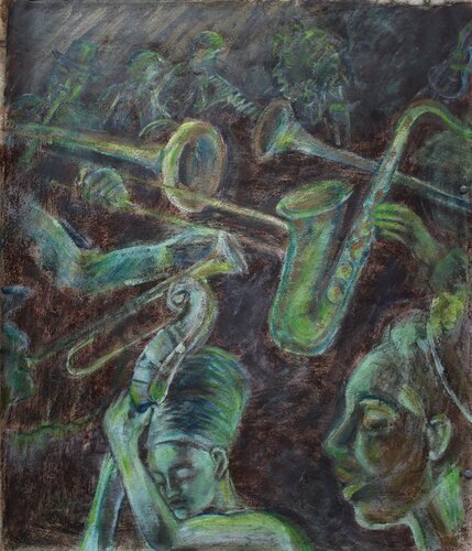 Green rapsody de DANIELA CARAVITA, Pintura a la venta en Singulart