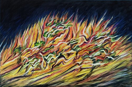 Fuoco in pineta di DANIELA CARAVITA, Pittura in vendita su Singulart