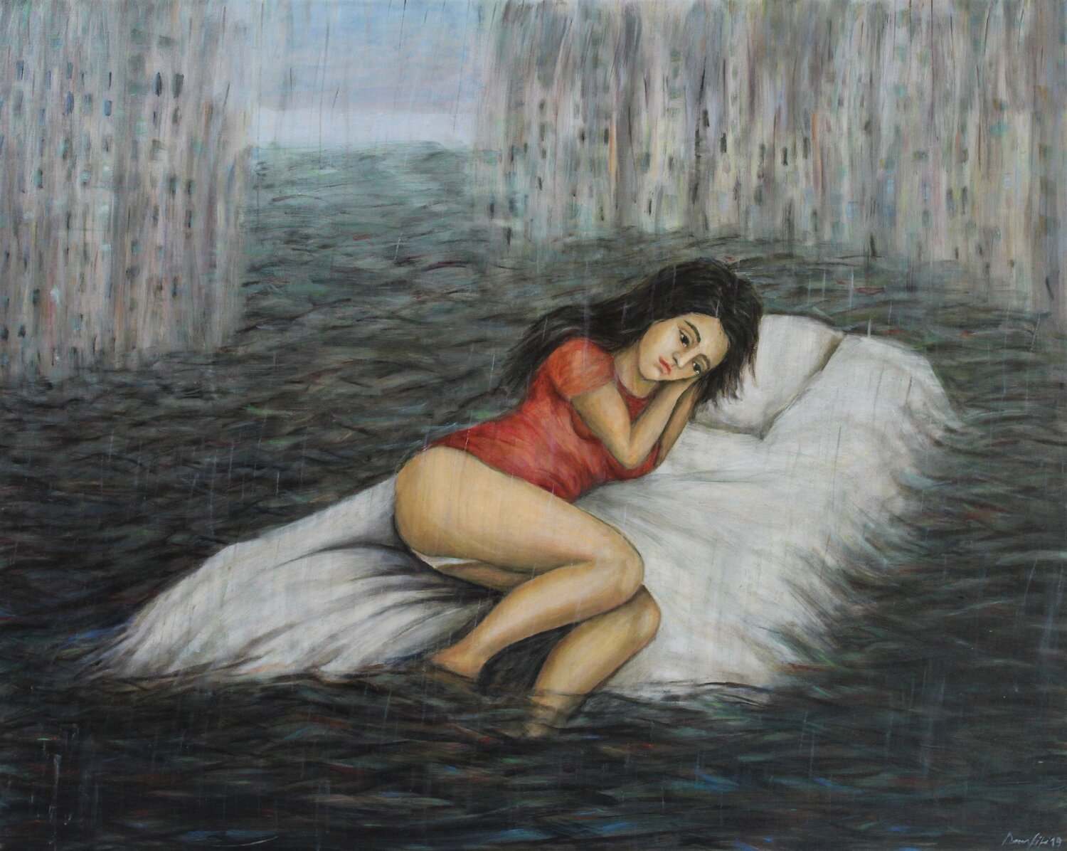 L'ATTESA DANIELA CARAVITA Originalgemälde zu verkaufen
