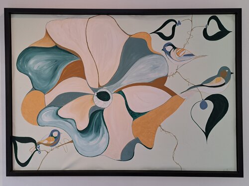 Moineaux van Jessica Mathieu, Schilderij te koop op Singulart