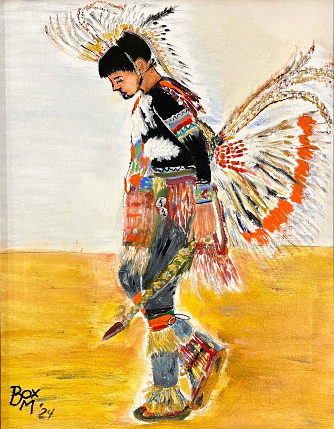 Lumbee Dancer Betty Oxendine Mangum Dipinto originale in vendita