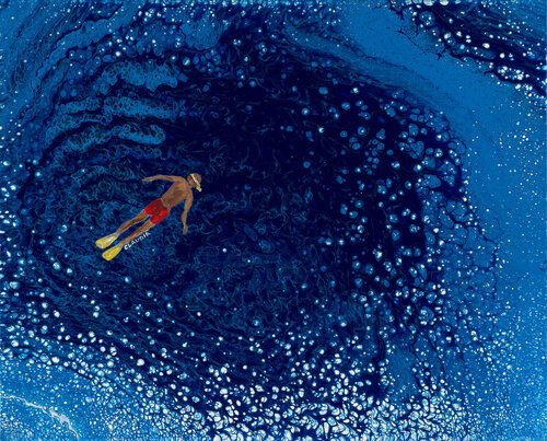 The Blue Hole by Claudia Interrante, Painting for Sale on Singulart