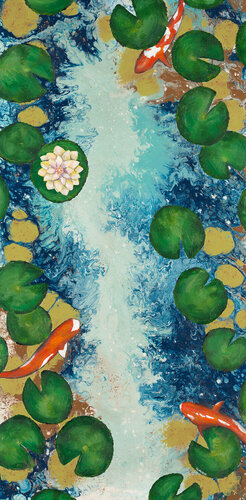 Koi Fish & Lily Pads di Claudia Interrante, Pittura in vendita su Singulart