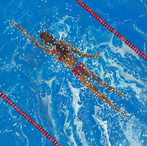 Breaststroke by Claudia Interrante, Painting for Sale on Singulart