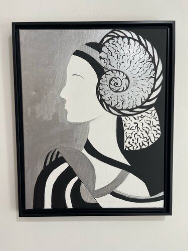 Duquesa de Urbino en color plateado di Elizabeth Bello, Pittura in vendita su Singulart