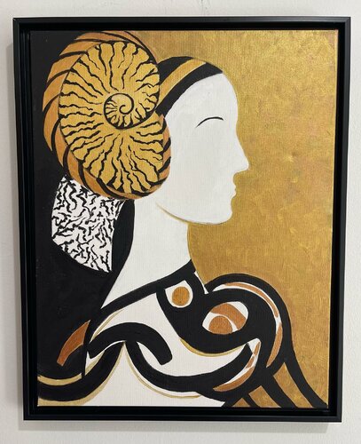 Duquesa de Urbino en Gold di Elizabeth Bello, Pittura in vendita su Singulart