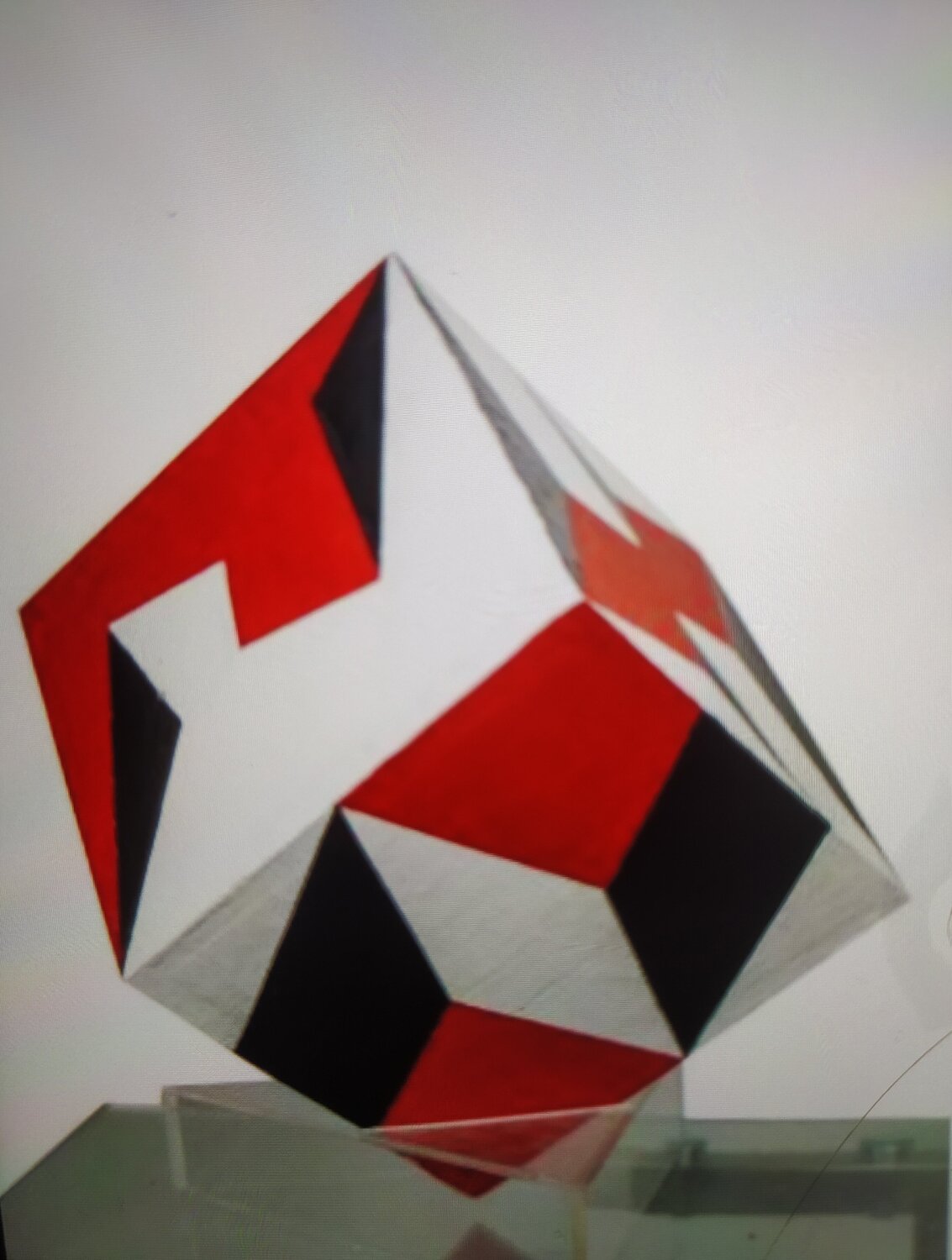 Geometría en Rojo, Blanco y Negro Elizabeth Bello Originalgemälde zu verkaufen