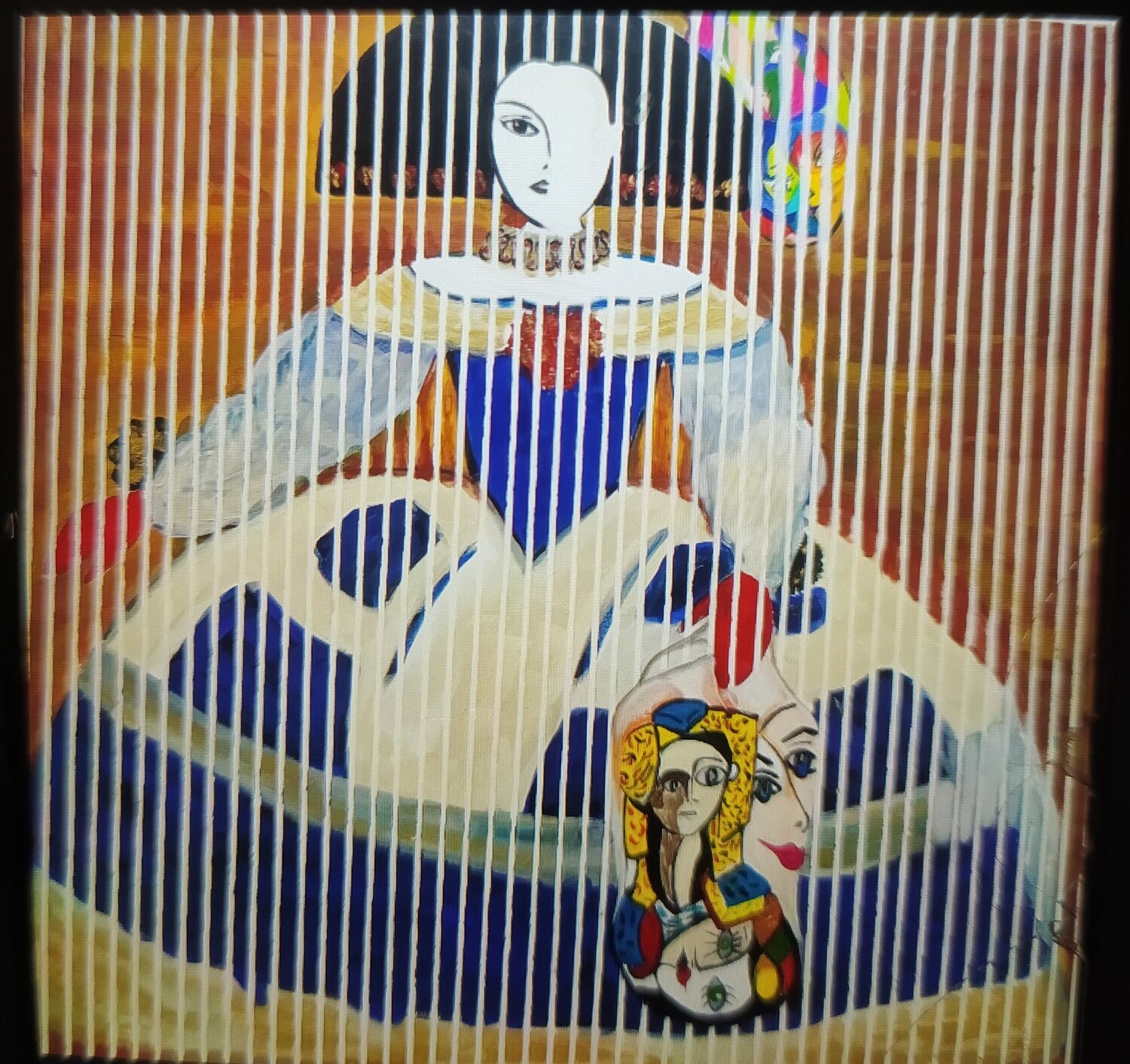 Menina cinética homenaje a Picasso Elizabeth Bello Originalgemälde zu verkaufen