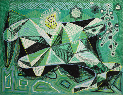 An Evocation on Man and Nature by Benjamin Benno, Painting for Sale on Singulart