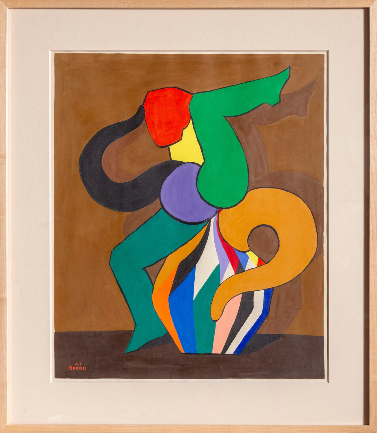 Bouquet with Mountebank Benjamin Benno Dipinto originale in vendita