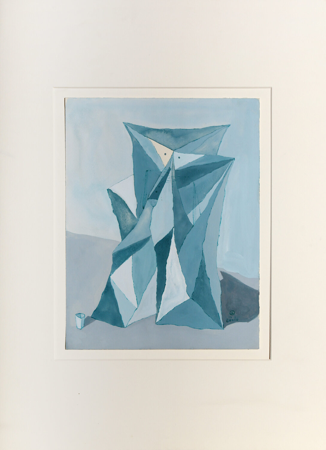 Abstract Structure with Cup Benjamin Benno Werk auf Papier zu verkaufen
