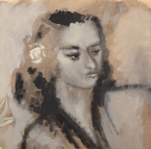 Woman with Flower par Peter Paone, Œuvre sur papier en vente sur Singulart