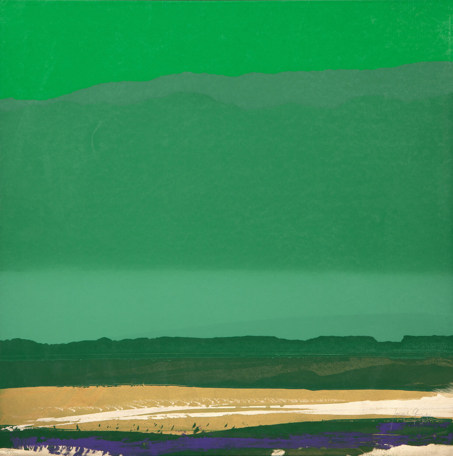 Green, Gold, Blue Landscape Joseph Grippi Stampa in vendita