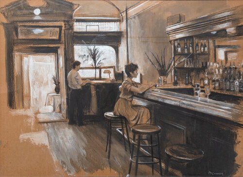 At The Bar van Harry McCormick, Werk op papier te koop op Singulart