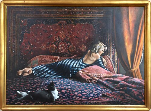 Marise with Carpets di Harry McCormick, Pittura in vendita su Singulart