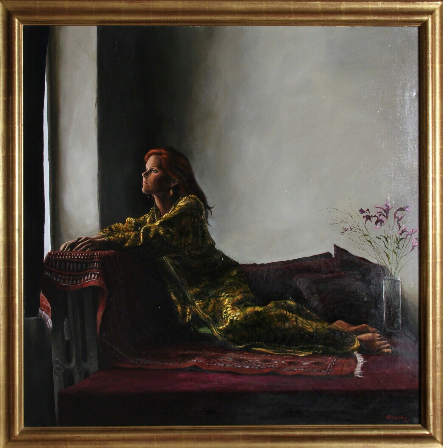 Woman in Yellow Dress Harry McCormick Dipinto originale in vendita