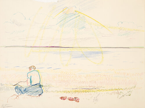 Woman on Beach by Wallace Putnam, 종이 for Sale on Singulart