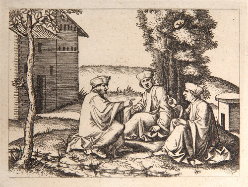 Les trois docteurs van Marcantonio Raimondi, Afdruk te koop op Singulart