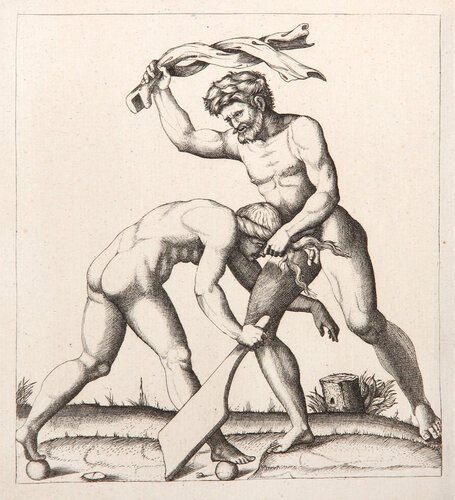 Un homme fouetlant la fortune di Marcantonio Raimondi, Stampa in vendita su Singulart