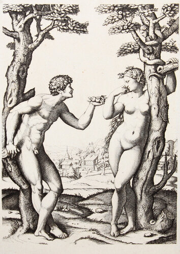 Adam et Eve by Marcantonio Raimondi, Print for Sale on Singulart