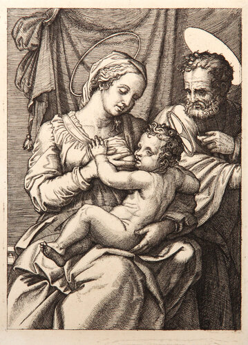 La Sainte Famille von Marcantonio Raimondi, Druck kaufen auf Singulart