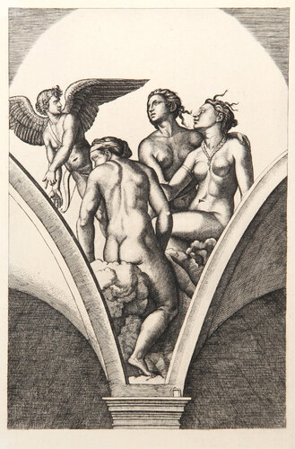 Cupidon et les trois Graces by Marcantonio Raimondi, Print for Sale on Singulart
