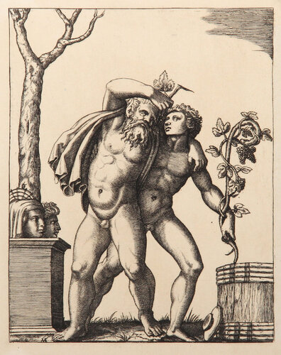 Le jeune et le vieux Bacchant par Marcantonio Raimondi, Édition en vente sur Singulart