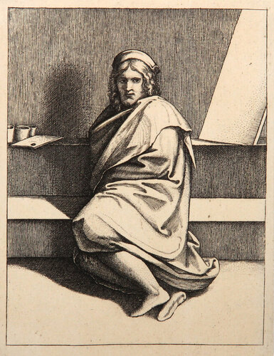 Portrait de Raphael van Marcantonio Raimondi, Afdruk te koop op Singulart