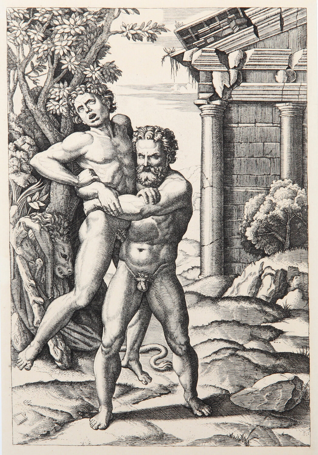 Hercule et Antee Marcantonio Raimondi