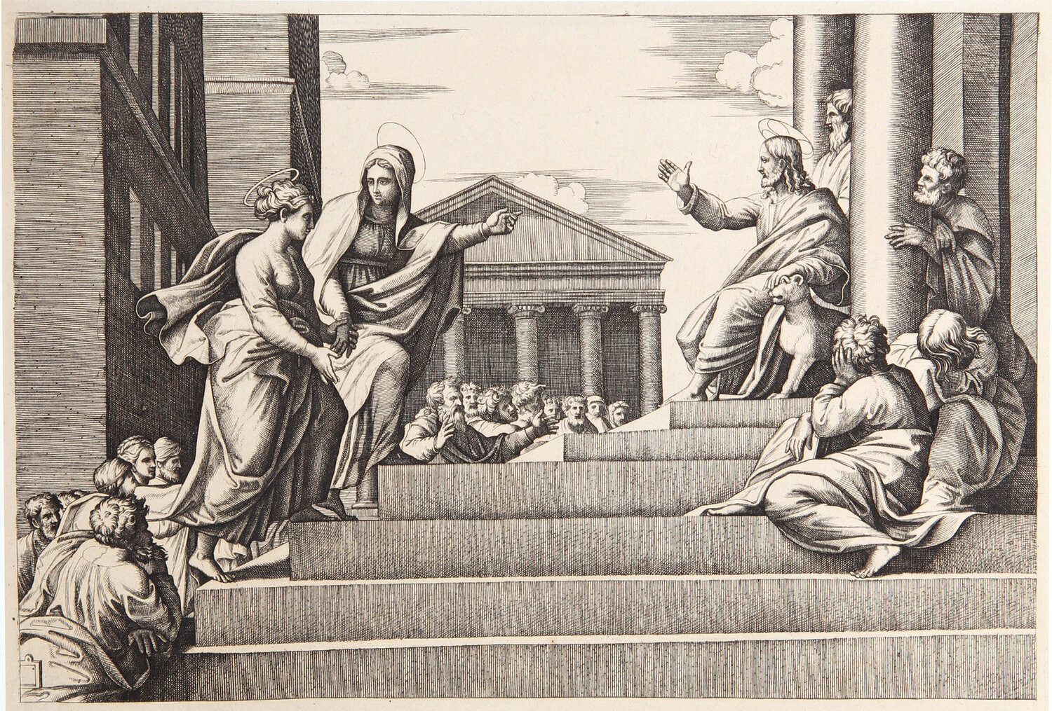 Notre Dame a l'escalier Marcantonio Raimondi