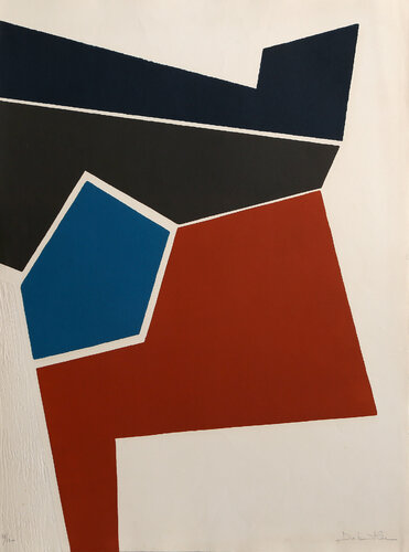 Red, Blue and Black Composition by Jacqueline De Butler, 인쇄 for Sale on Singulart