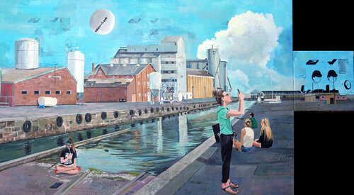 Trobada casal i altres esdeveniments di sergi ramirez, Pittura in vendita su Singulart