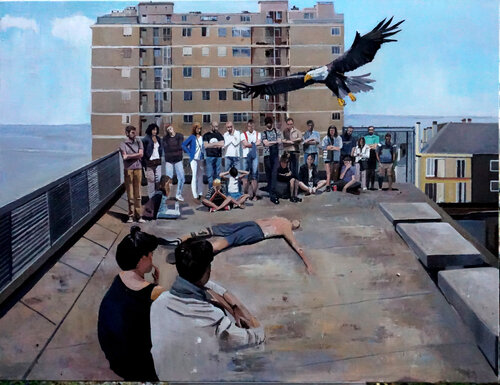Acció clandestina i personatje no desitjat by sergi ramirez, Painting for Sale on Singulart