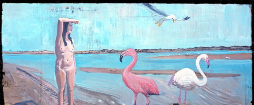 Dona nua a la platja i altres esdeveniments extraordinaris II von sergi ramirez, Malerei kaufen auf Singulart