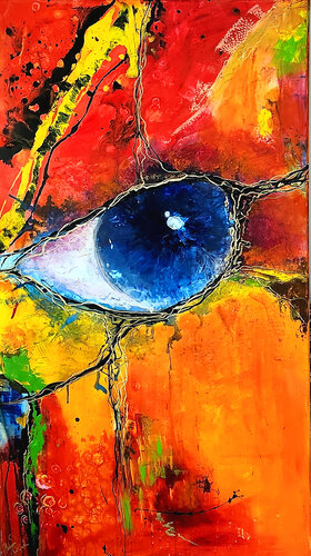 eye in the wall by Elmar Hund artjust, Painting for Sale on Singulart