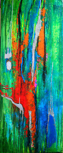 Silver in Green de Elmar Hund artjust, Pintura a la venta en Singulart