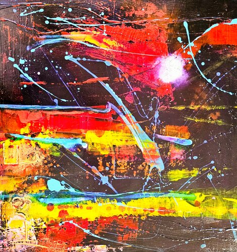 Night flickering par Elmar Hund artjust, Peinture en vente sur Singulart