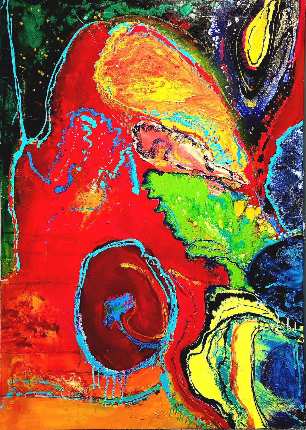 Geflossene Farben Elmar Hund artjust