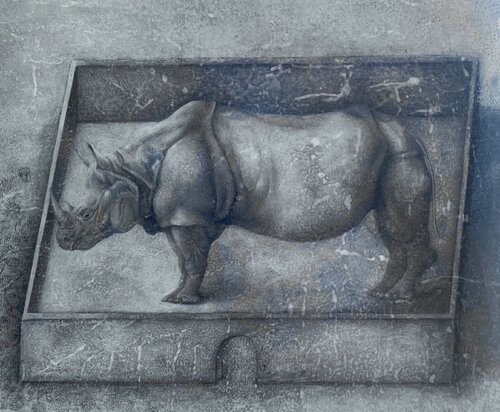 The Rhinoceros In a Confined Space de Svetlana Rumak, Pintura a la venta en Singulart