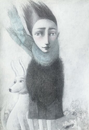 Walking On a Windy Day van Svetlana Rumak, Schilderij te koop op Singulart