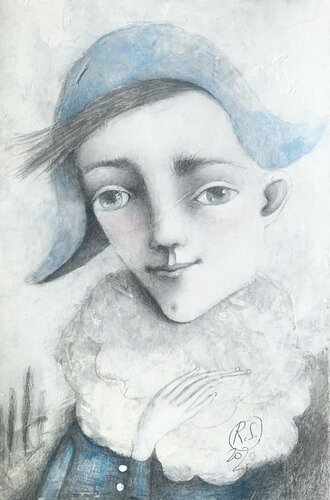 Eyes The Color Of a Sad Sky van Svetlana Rumak, Schilderij te koop op Singulart